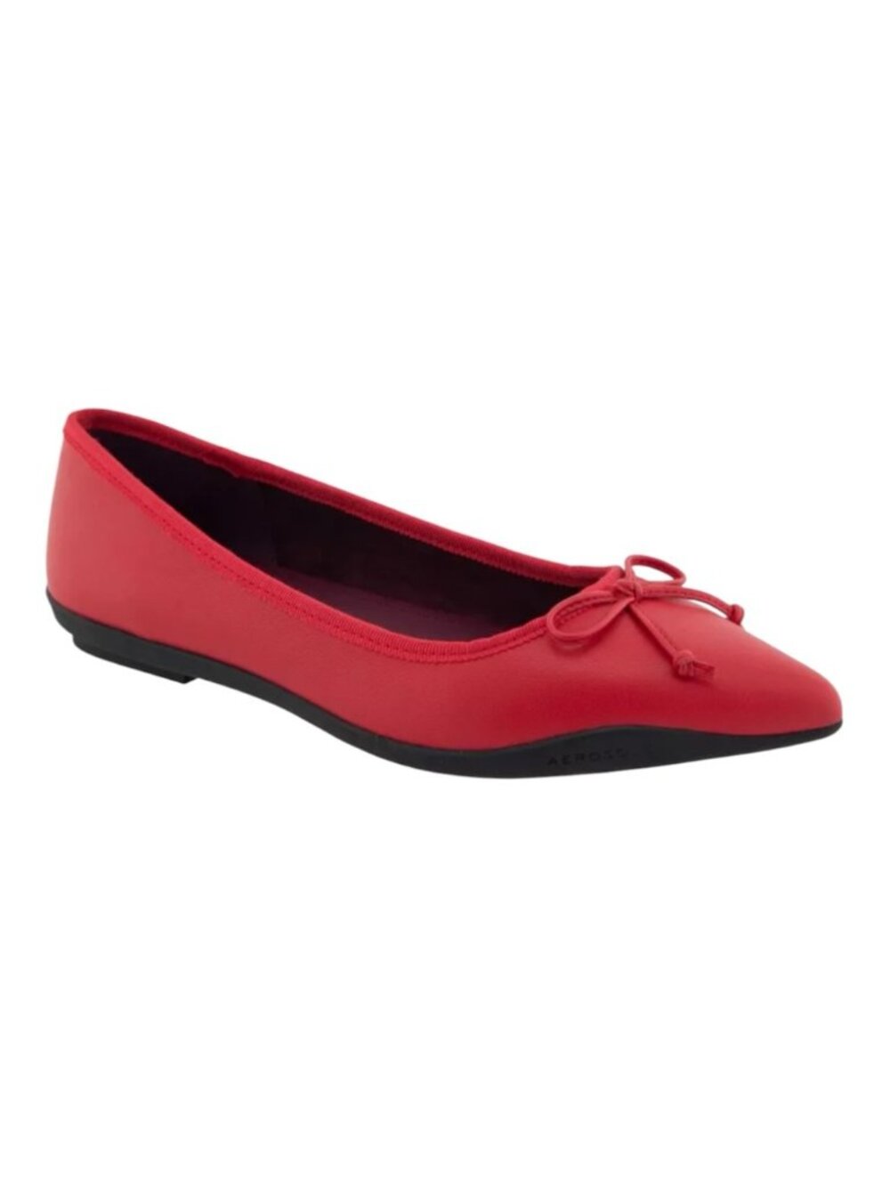AEROSOLES Dumas Ballet Flats Point Toe Red Leather Shoes Women’s 8.5